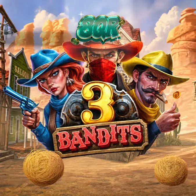 Tampilan visual slot 3 Bandits dengan tema Wild West